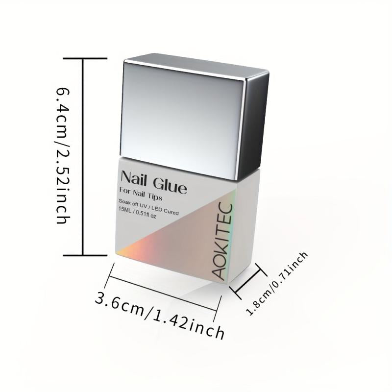 Aokitec 15ml Fast Dry Nail Glue for False Nail Tips Gel Nail Polish