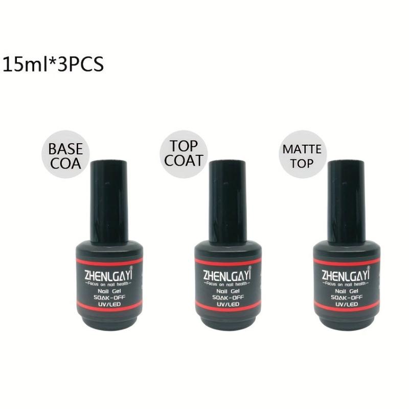 3pcs Long Lasting Top Coats Set for DIY Nail Polish 15ml