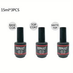 3pcs Long Lasting Top Coats Set for DIY Nail Polish 15ml