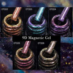 9D Cat Eye Gel Nail Polish Set 5 Pcs with Magnet Stick