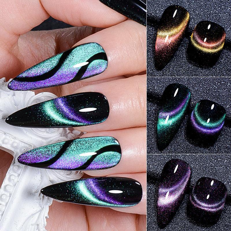 9D Cat Eye Gel Nail Polish Set 5 Pcs with Magnet Stick