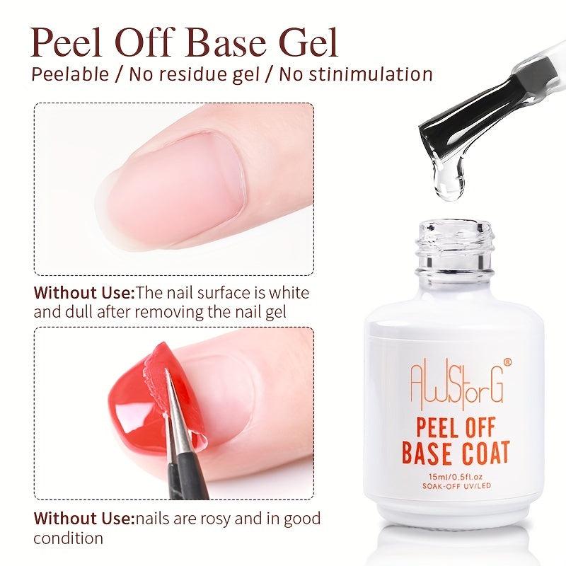 AWStorG 15ML Easy Peel Off Base Coat Gel Long Wear No Need Remover Water Gel