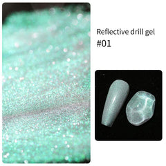 12 Colors Reflective Glitter Gel Polish for Nail Art