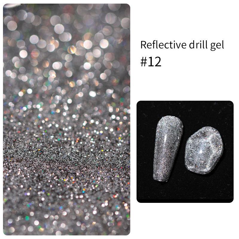 12 Colors Reflective Glitter Gel Polish for Nail Art