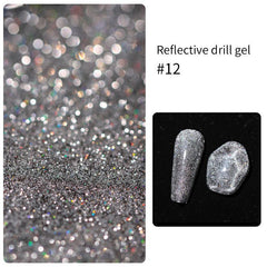 12 Colors Reflective Glitter Gel Polish for Nail Art