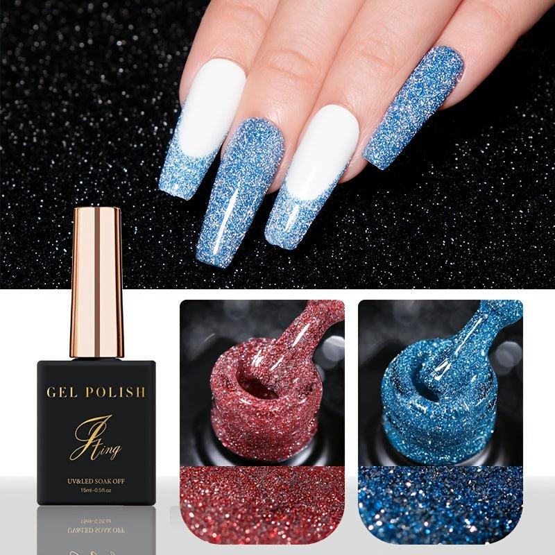 12 Colors Reflective Glitter Gel Polish for Nail Art