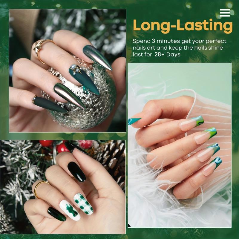 Long Lasting Glitter Gel Nail Polish Set 6 Colors Soak Off Salon & DIY Gift