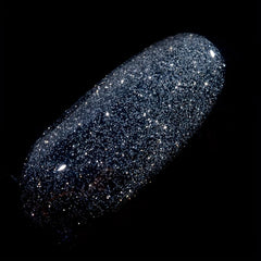 2-In-1 Sparkling Silver Glitter Gel Polish - Top Coat No Wipe Varnish