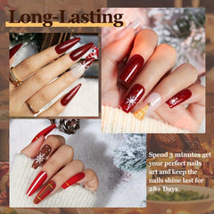 6-Color Gel Polish Set Brown Red Orange Yellow Glitter Soak Off Fall Manicure