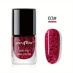Red Pink Burgundy Nail Polish Sequin Lacquer