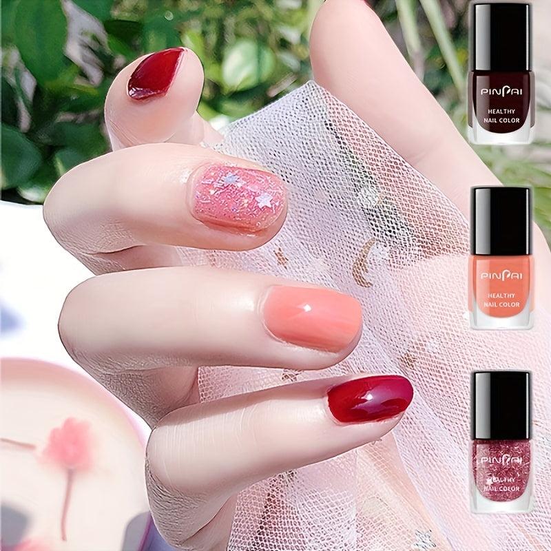 Red Pink Burgundy Nail Polish Sequin Lacquer