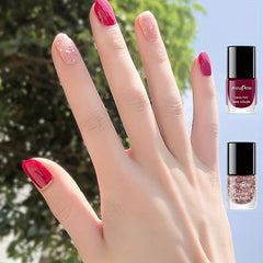 Red Pink Burgundy Nail Polish Sequin Lacquer