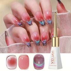 Holographic Glitter 9D Cat Eye Gel & Jelly Crystal Ice Clear Gel Polish