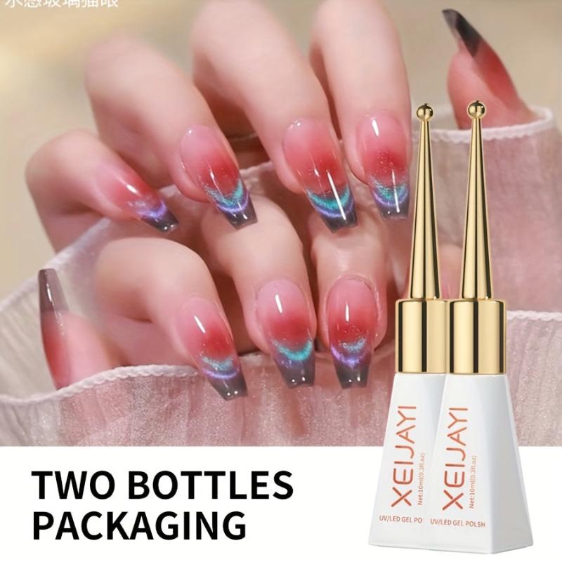 Holographic Glitter 9D Cat Eye Gel & Jelly Crystal Ice Clear Gel Polish