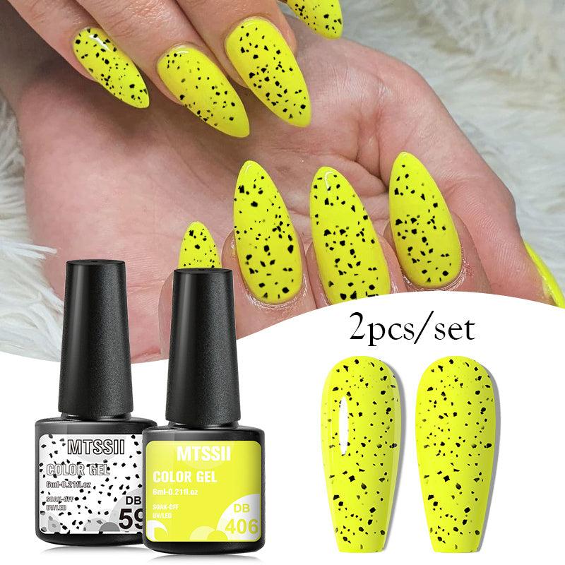 Neon Eggshell Gel Polish Set: Summer Hot Pink & Bright Yellow