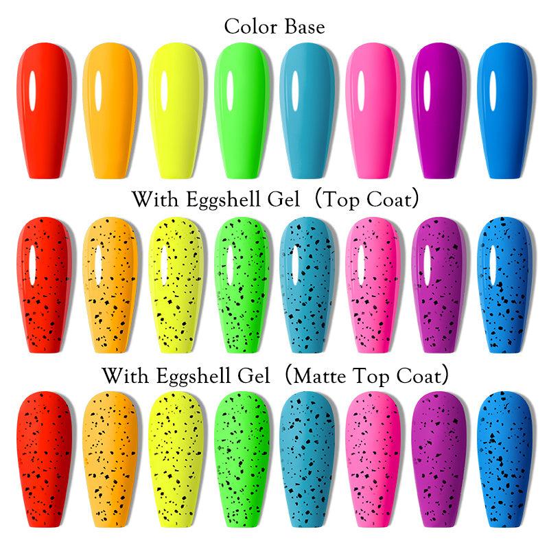 Neon Eggshell Gel Polish Set: Summer Hot Pink & Bright Yellow