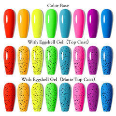 Neon Eggshell Gel Polish Set: Summer Hot Pink & Bright Yellow