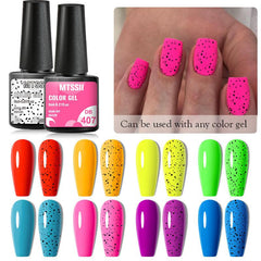 Neon Eggshell Gel Polish Set: Summer Hot Pink & Bright Yellow