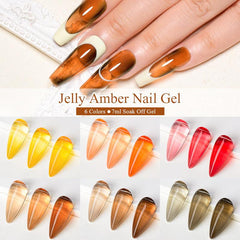 Jelly Amber Gel Nail Polish Crystal Transparent Gel Polish For Halloween