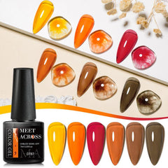 Jelly Amber Gel Nail Polish Crystal Transparent Gel Polish For Halloween