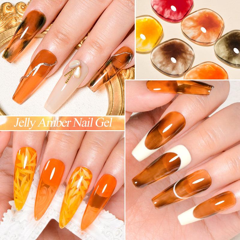 Jelly Amber Gel Nail Polish Crystal Transparent Gel Polish For Halloween