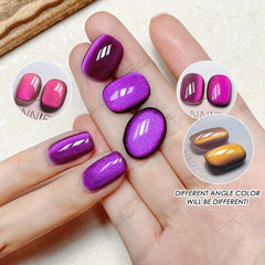 9D Cat Magnetic Gel Nail Polish - Reflective Glitter Chameleon Effect