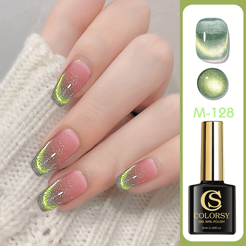 Glitter Cat Eye Gel Nail Polish for Home and Salon