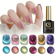 Glitter Cat Eye Gel Nail Polish for Home and Salon