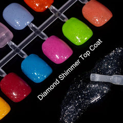 Shimmer Diamond Gel Top Coat for Nail Art - Soak Off Varnish