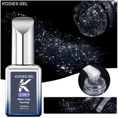 Shimmer Diamond Gel Top Coat for Nail Art - Soak Off Varnish