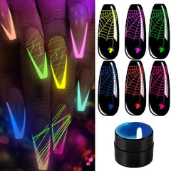 Glow in the Dark Spider Web Nail Art Gel Polish