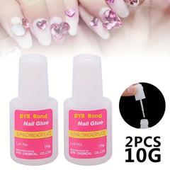 2pcs 10g Nail Glue For Nail Tips Press On Nails