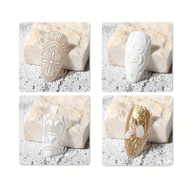 3D Engraved Nail Gel Polish Plaster Effect Sand Gypsum Glue DIY Manicure Gel