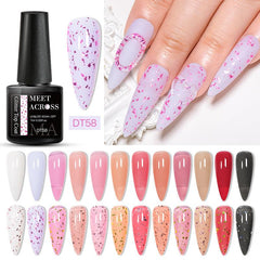 Glitter Eggshell Gel Polish Set with Top Coat