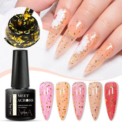 Glitter Eggshell Gel Polish Set with Top Coat