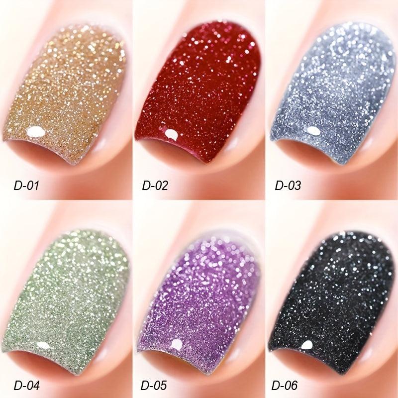6 Colors Reflective Glitter Gel Nail Polish