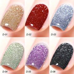 6 Colors Reflective Glitter Gel Nail Polish