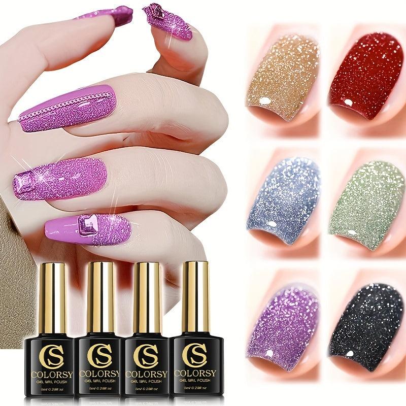 6 Colors Reflective Glitter Gel Nail Polish