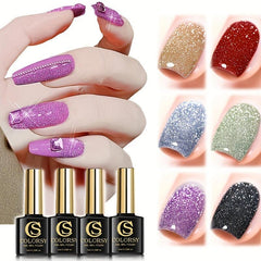 6 Colors Reflective Glitter Gel Nail Polish