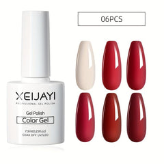 6 Colors Gel Nail Polish Starter Kit Soak Off No Wipe Nail G
