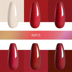 6 Colors Gel Nail Polish Starter Kit Soak Off No Wipe Nail G