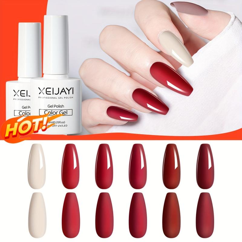 6 Colors Gel Nail Polish Starter Kit Soak Off No Wipe Nail G