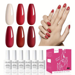 6 Colors Gel Nail Polish Starter Kit Soak Off No Wipe Nail G