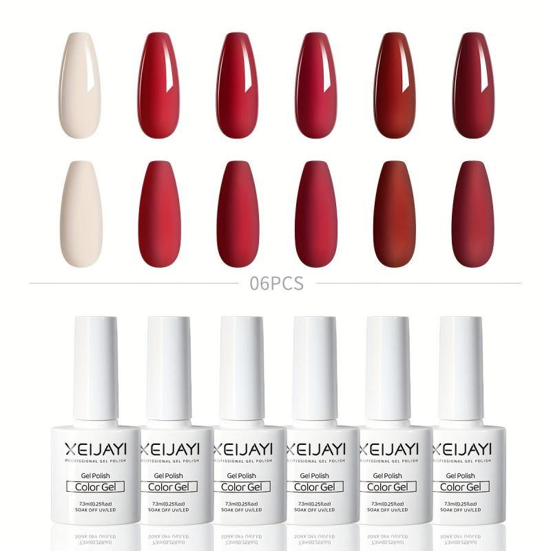 6 Colors Gel Nail Polish Starter Kit Soak Off No Wipe Nail G