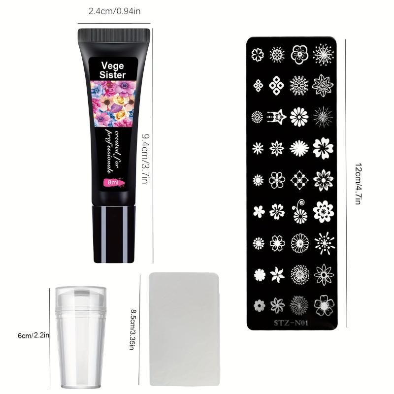 5pcs Nail Art Stamping Gel Kit Set 3 Stamp Gel Soak Off Washable Uv Nail Gel