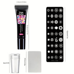5pcs Nail Art Stamping Gel Kit Set 3 Stamp Gel Soak Off Washable Uv Nail Gel