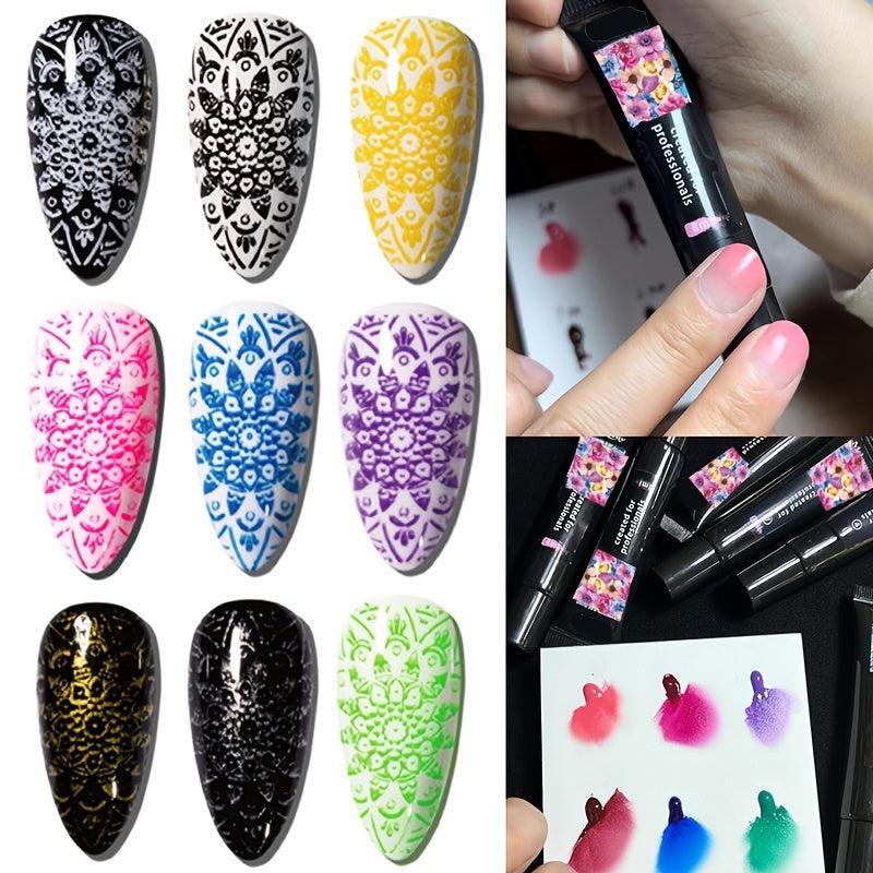 5pcs Nail Art Stamping Gel Kit Set 3 Stamp Gel Soak Off Washable Uv Nail Gel