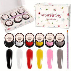 6 Colors Cream Mud Gel Nail Polish Palette Salon Art Set for DIY