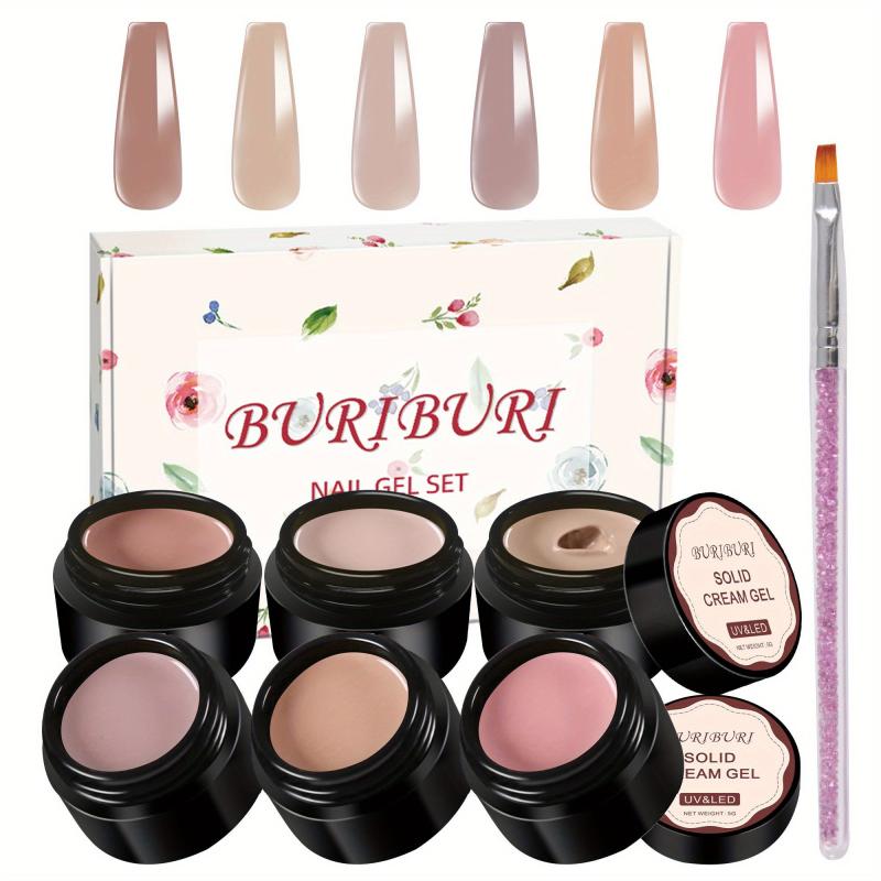 6 Colors Cream Mud Gel Nail Polish Palette Salon Art Set for DIY