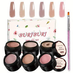 6 Colors Cream Mud Gel Nail Polish Palette Salon Art Set for DIY